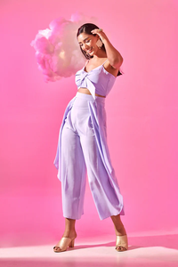 Top Corto de Lavanda para Mujer, Elegante, Ajustado, Blusa de Verano, Moda Casual, Ropa de Fiesta, Top Chic para Salir - Product Image 3