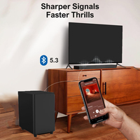 Barra de Sonido de 280W de Potencia Pico, con Subwoofer y Altavoz para TV con Mejora de Bajos, Sistema de Audio para Cine en Casa, Superventas