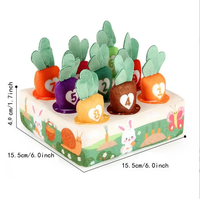 Jeu de Récolte de Carottes en Peluche 1 Ensemble Boîte Sensorielle Multi-Activités Puzzle de Tri et d'Association Cadeau Jouet PVC Bébé à Tirer Konig Enfants 0-24