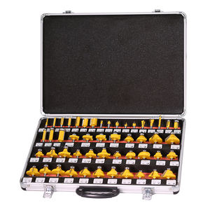 50pcs Mata Bor Router Kayu 1/4 Inch 6.35mm Shank untuk Pengerjaan Kayu, Model <span class=keywords><strong>Dovetail</strong></span>, Lurus, Ogee, Beading dengan Kotak Aluminium - Product Image 1