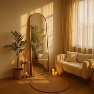 Espejo de madera esculpida para un ambiente natural y artístico. Eleva tu decoración sin esfuerzo. Disponible a precios mayoristas - Product Image 1