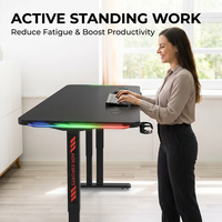 Table de levage AOR E-sports avec plateau en fibre de carbone, moteur intégré, cadre de table à double section inversée, vente en gros fabricant