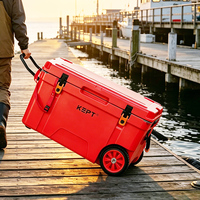 Glacière portable rotomoulée pliable 65QT, style valise, pour la pêche et le camping en extérieur, idéale pour le stockage de glace sèche - Meilleures ventes