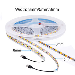Tira de luces <span class=keywords><strong>Led</strong></span> DC 3V 5V USB 3MM 5MM 8MM ancho 2835 <span class=keywords><strong>cinta</strong></span> Flexible manualidades <span class=keywords><strong>escritorio</strong></span> Luces iluminación decorativa tira de luces inteligentes - Product Image 2
