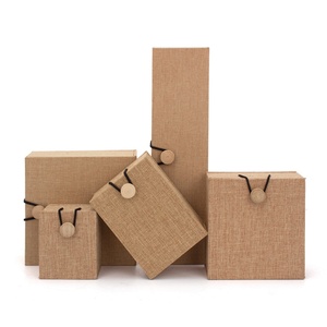 Traditional Style Linen Jewelry Boxes with Custom Logo - Product Image 1