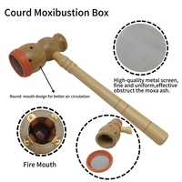 Marteau de moxibustion en bois pour le nombril, bicolore, brûleur de caleçon portable, outil de thérapie de réchauffement abdominal et de relaxation des méridiens, avec moxa remplaçable