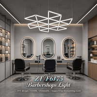 Vente directe usine – Plafonnier LED géométrique pour salons de coiffure, blanc 6500K, intensité réglable, personnalisable et modulable pour studio de barbier