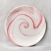 RTS Stock Sale 10 "Porcelaine Marbre Plat À Lunch Assiette De Service En Céramique Assiette À Dîner Vaisselle pour Événement