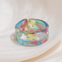 Neues Design Transparente mehrfarbige Acryl harz ringe für Frauen Ins Personal isierte Mode Acryl Fingerring