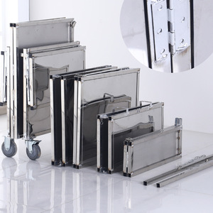 Carrito de Bebidas Plegable de Acero Inoxidable de 4 Ruedas Personalizado con Sistema de Agua para Negocios Ambulantes de Dulces y Comida Rápida, Ajustable - Product Image 5
