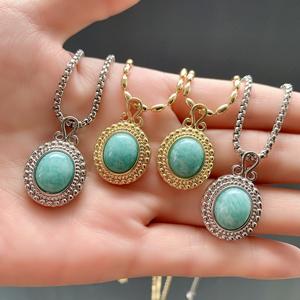 <span class=keywords><strong>BD</strong></span>- B4946 collier amazonite promotionnel de haute qualité colliers de mode nouveau collier en or et en argent pour hommes - Product Image 1