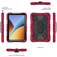 Funda Resistente a Impactos para Redmi Pad 2 de 9.7 Pulgadas con Correa de Mano Giratoria de 360 Grados y Soporte