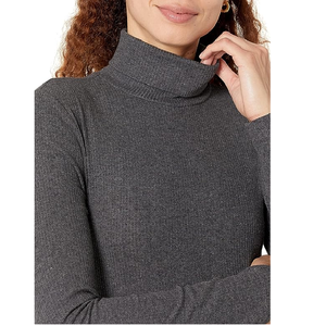 Suéteres de mujer de punto ajustados informales con cuello de tortuga o cuello en V de manga larga de estilista de moda orientada a la exportación 100% de BD - Product Image 5