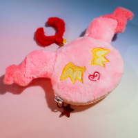 Nouvel arrivage de porte-clés double face avec visage brodé et personnage mignon porte-monnaie en peluche mini sac porte-clés personnalisé pour les cadeaux