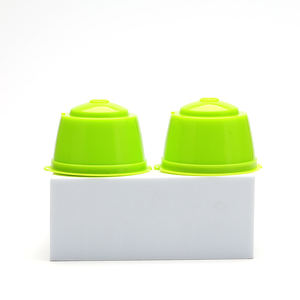 Vente en gros de 2 capsules à café vides réutilisables en PP blanc, certifiées CE, emballées dans une boîte - Product Image 5