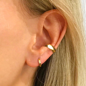 ROXI S925 Argent Sterling Polyvalent Tendance Surface Large Brillante Simple Clip d'Oreille Plaqué Or 18K - Product Image 4