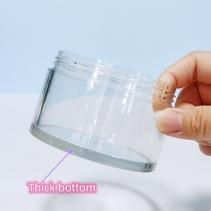 Clear Plastic Small Cosmetic <b>Jars</b> Black Screw Top Lid <b>Empty</b> PET Packaging Containers for Skin Care Customizable Private Logo - Product Image 5