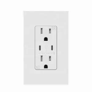 US Usb A+C Port usb-c and electric 15A outlets UL listed wall universal power socket furniture usb outlet