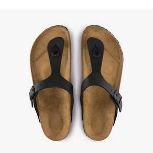 Birkenstocks véritable peau de vache en cuir à semelle souple diapositives pantoufles santé chaussures de plage pour femmes/hommes bas <span class=keywords><strong>prix</strong></span> été vêtements de plage - Product Image 4