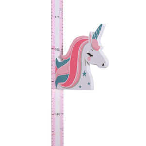 Regla de medida de tamaño para niños, tabla de crecimiento de pared de habitación para niños, altura magnética, altura de pared autoadhesiva, regla de unicornio rosa para niños - Product Image 6