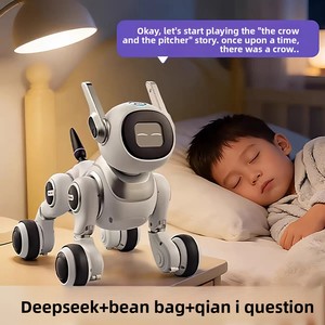 Robot chien intelligent connecté IA avec dialogue vocal, programmation, levage des pattes, patrouille, jeu de cache-cache, éducatif STEM pour enfants, robot chien télécommandé - Product Image 2
