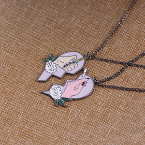 ZRM Set di 2 Collane con Ciondolo a Forma di Cuore Spezzato in Lega di Zinco, per Migliori Amici o Coppie - Product Image 3