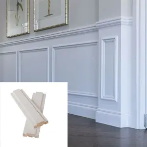 Moulures de porte en bois de pin décoratives pour l'intérieur, modernes et économiques, apprêtées au gesso <span class=keywords><strong>blanc</strong></span>, pour <span class=keywords><strong>lambris</strong></span> - Product Image 1