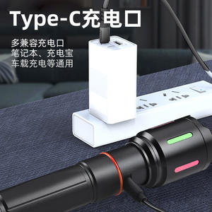 T9777 ไฟฉาย LED แบบชาร์จไฟได้ 18650 แบตเตอรี่ซูมแสงสีแดงอลูมิเนียมอัลลอยด์อุปกรณ์ให้แสงสว่างแบบมือถือ - Product Image 2