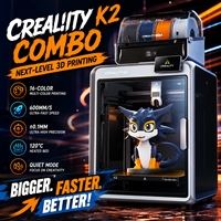 K2 250x250x250mm FDM PLA USB dengan CFS Smart Auto Leveling Kaca Tempered Hot Bed EU Plug WiFi/Kabel Printer 3D