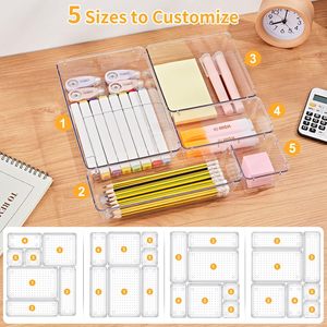 Transparent <b>Drawer</b> Organizer Four Sizes, Random Combinations Cosmetic Organizer Kitchen <b>Drawer</b> Organizer - Product Image 6