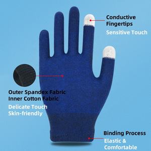 Guanti Touchscreen invernali a doppio strato guanti morbidi comodi termici caldi elasticizzati elasticizzati per giocare in bicicletta - Product Image 2