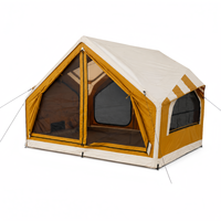 Tente de camping gonflable 4 saisons, 6,6 mètres carrés, tente familiale gonflable, abri en polyester et coton 210G pour le glamping en plein air
