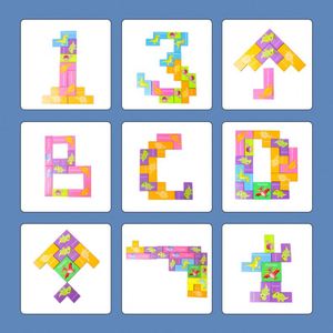 Blocs de construction pour enfants, jouet éducatif interactif parent-enfant, puzzle en bois avec lettres anglaises - Product Image 3