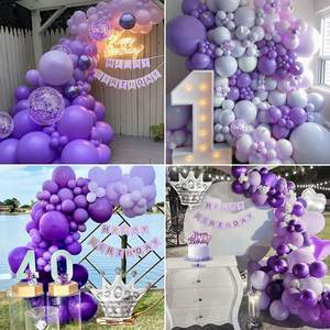 Compleanno globos Garland Arch Kit decorazione per feste palloncino da sposa viola palloncini da parete garlande feliz cumpleanos balloon maker - Product Image 5
