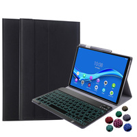 Sıcak satış akıllı kablosuz touchpad ile arkadan aydınlatmalı klavye deri Tablet kılıfı için lenovo tab m10 ve lenovo tab m10 artı