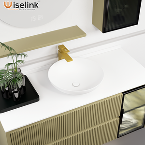 Lavabo de piedra artificial con forma personalizada, lavabo de encimera de superficie sólida, lavabo de baño Acrílico - Product Image 1