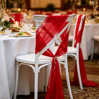 Voile de mariage en organza haute densité style européen pour dossier de chaise et plafond nuageux
