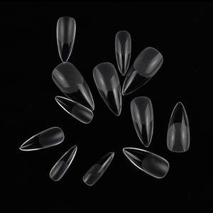 MyBeautyNails Gel X Tip American Nail <span class=keywords><strong>Capsule</strong></span> Half Matte Short Coffin Almond Soft Gel clear Nail Full Cover Tips - Product Image 1