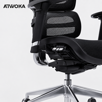 Chaise de bureau ergonomique moderne certifiée EPD à dossier haut - Chaise de travail réglable en tissu respirant pour projets commerciaux