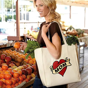 Sac d'épicerie écologique en coton, logo personnalisé imprimé, grand fourre-tout, pour shopping, écologique, nouvelle collection - Product Image 1