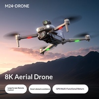 Drone GPS M24 avec caméra 8K, retour automatique à la base, écran FPV, télécommande, quadricoptère pliable sans balais pour adultes et débutants
