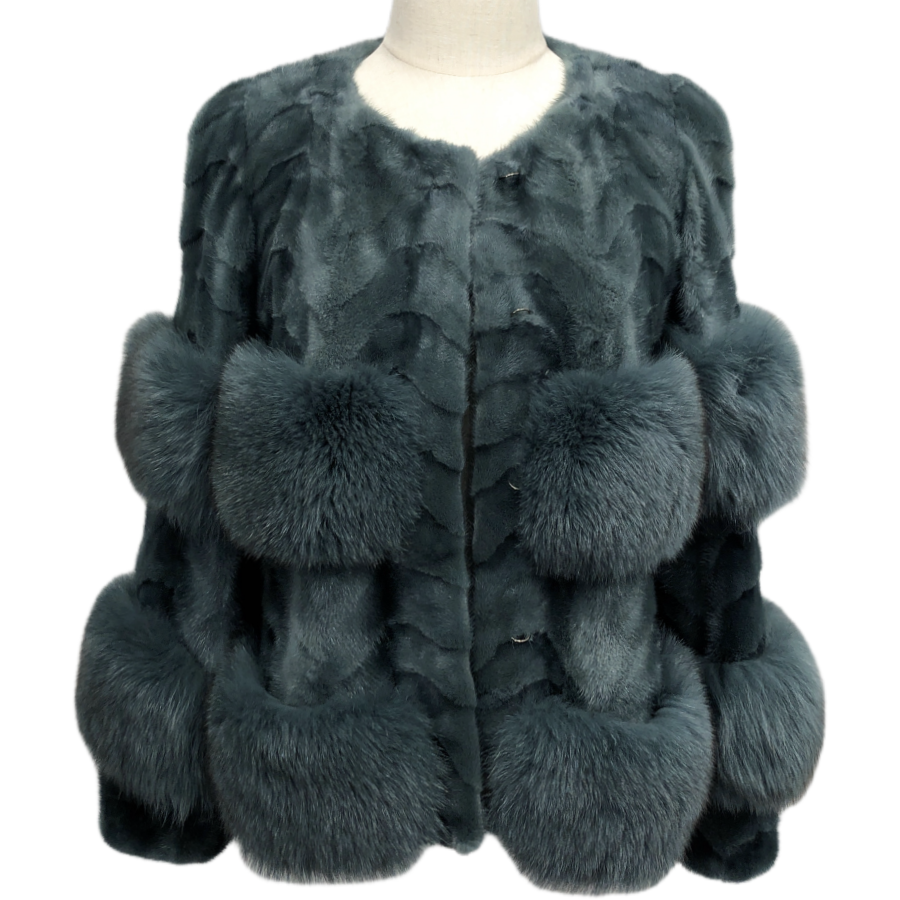 Winter Fur Coat Fox Faux Fur Splicing Sleeve Coat Fashion Street Coat Wholesale mink For Women