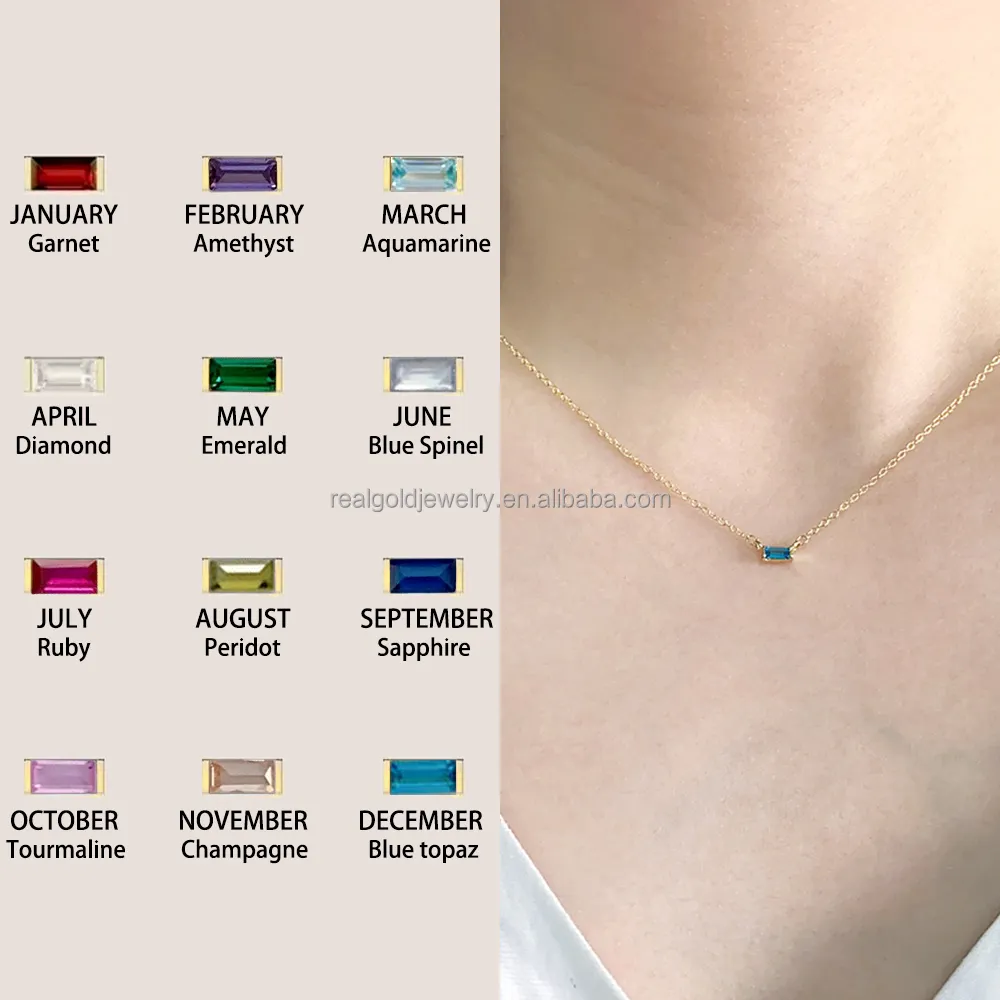 ขายส่งเดือนธันวาคม Birthstone topaz สีฟ้า Sliver สร้อยคอทองเพทายความหนา 1.2 มม.น่ารัก Charms สําหรับผู้หญิง