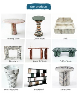 Table à manger en marbre <span class=keywords><strong>blanc</strong></span> travertin italien de luxe, meubles en pierre modernes, table de forme elliptique, table à manger haute, ensemble de 6 chaises - Product Image 6