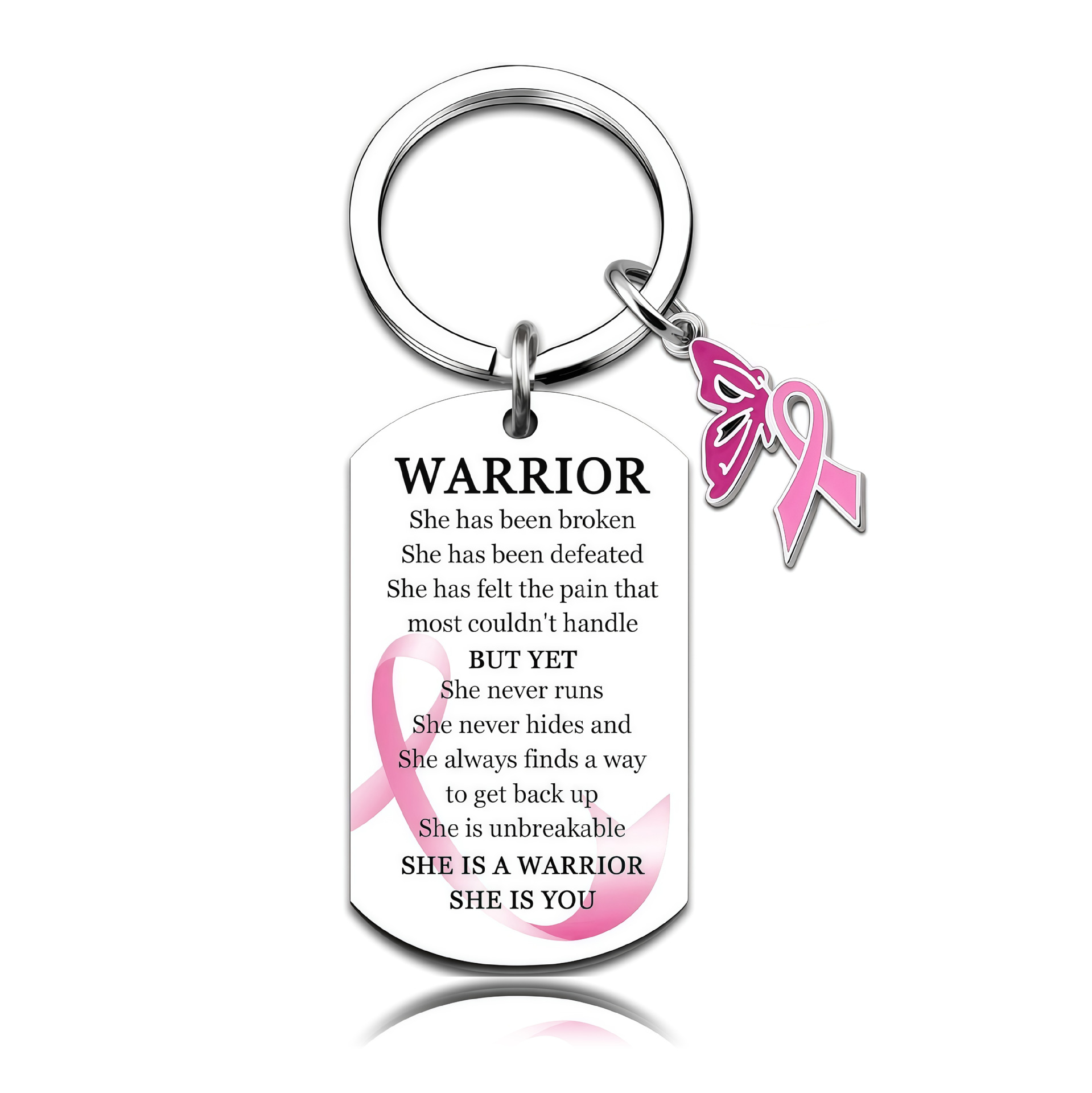 Steel-colored military brand keychain -1