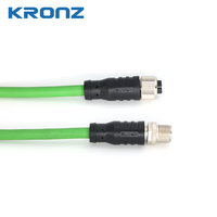 KRONZ Cate6A M12 Fiche aviation 8 broches codée X mâle vers femelle M12 Connecteur de câble réseau Gigabit PVC ultra-flexible M12