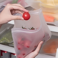 Sacs de conservation alimentaire en EVA épais sans BPA avec fermeture éclair |   Écologique, durable, réutilisable, étanche, pour une conservation optimale |   Réfrigérateur de cuisine sécurisé