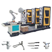 Machine de polissage/ébavurage/rectification robotisée pour poignées de porte, vannes, pieds de canapé, ponceuse à bande abrasive