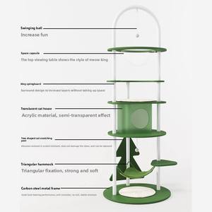 برج قطط خشبي فاخر متعدد المستويات مع لوح خدش، تصميم عصري ومتين وصديق للبيئة - Product Image 4