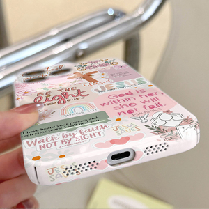 Coque de téléphone portable rigide en PC avec motif fleur rose et croix, impression photo, pour iPhone 8 X Xr Xs 11 12 13 14 15 16 17 Pro Max - Product Image 4